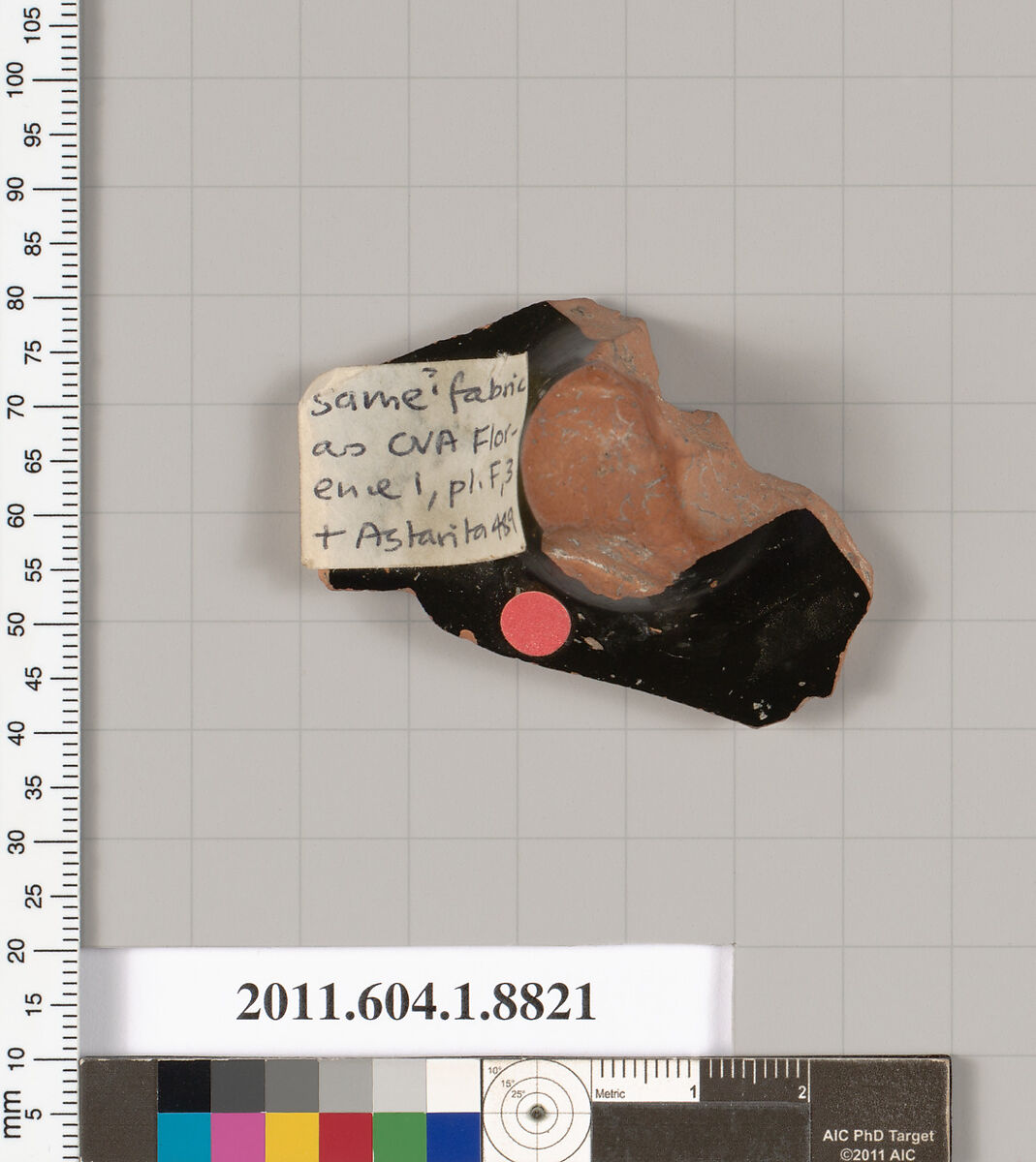 Terracotta fragment of a kylix (drinking cup), Terracotta, Greek, Attic