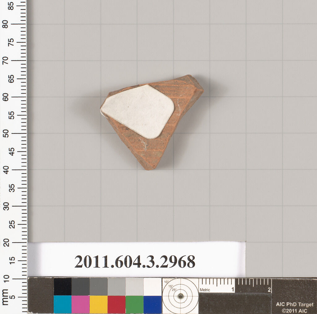 Terracotta fragment of a closed shape, Terracotta, Greek, Attic