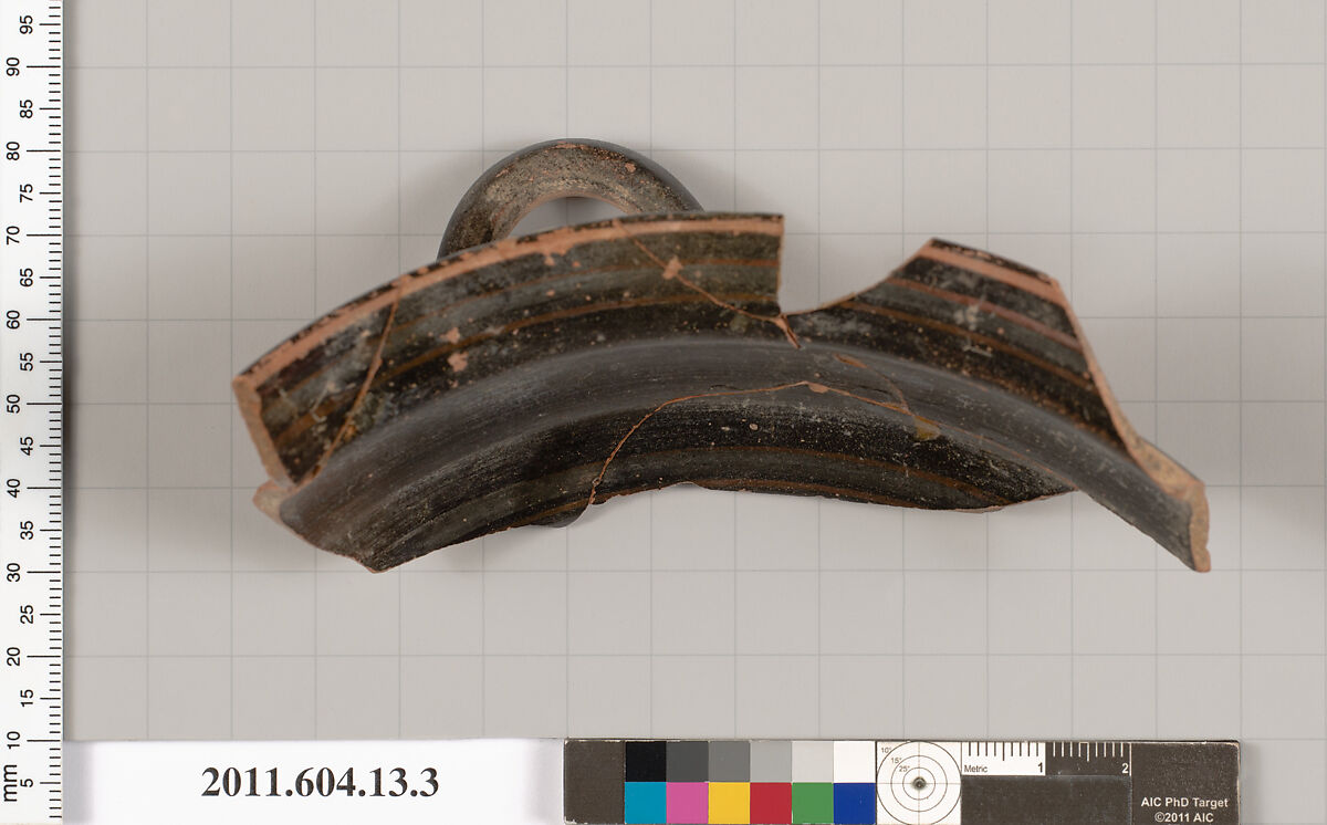 Terracotta fragment of a kylix (drinking cup), Terracotta, East Greek