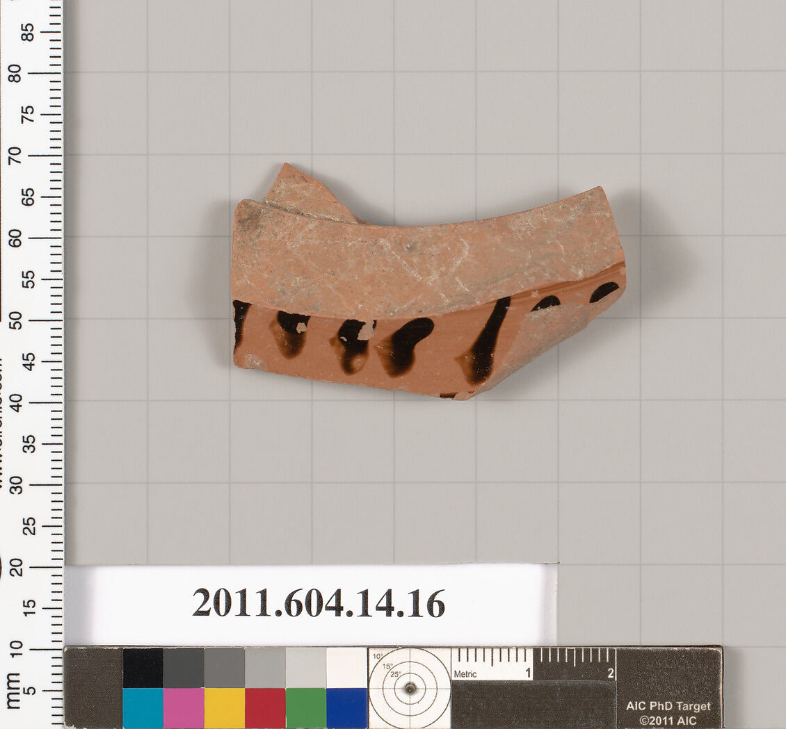Terracotta fragment of a skyphos?, Terracotta, Unknown fabric