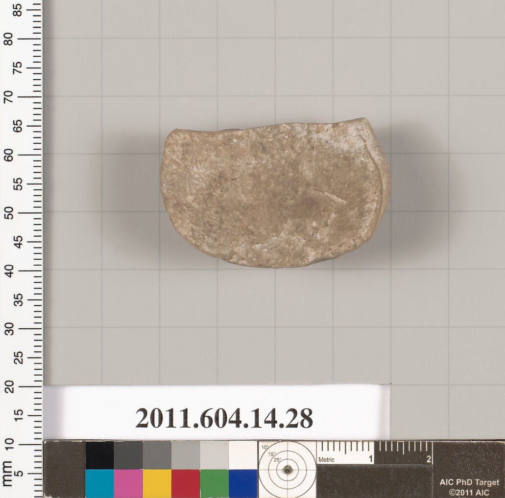 Part of the knob of a terracotta lid?, Terracotta, Unknown fabric