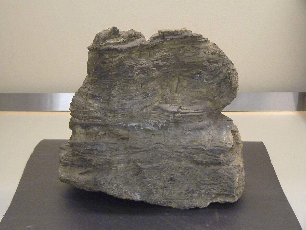 Scholar's Rock, Limestone; wood stand, China