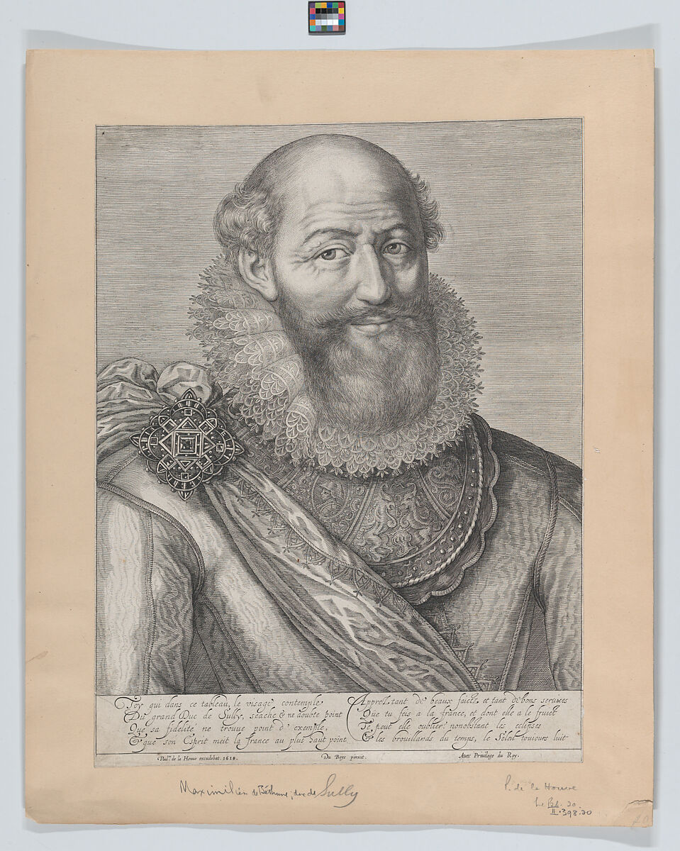 Portrait of Maximilien de Béthune, Duc de Sully, Jacob Matham (Netherlandish, Haarlem 1571–1631 Haarlem), Etching and engraving 