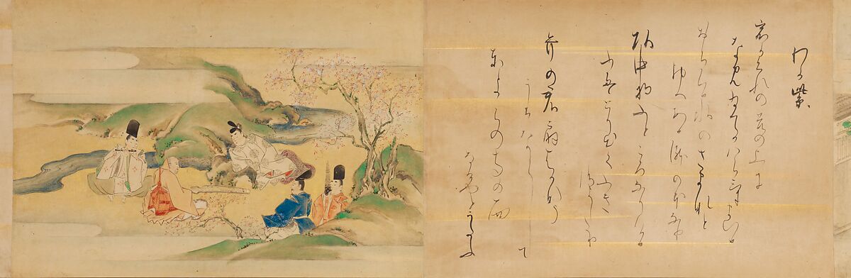 The Tale of Genji, Attributed to Kaihō Yūsetsu (Japanese, 1598–1677), Set of two handscrolls; ink and color on paper, Japan