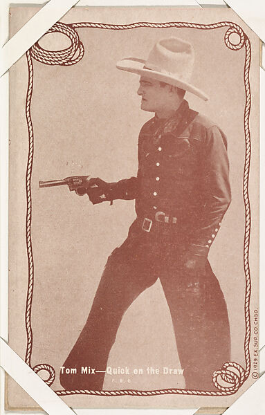 Tom Mix -- Quick on the Draw from Western Stars -- Special Sets Exhibits series (W414), Exhibit Supply Company, Commercial color photolithograph 