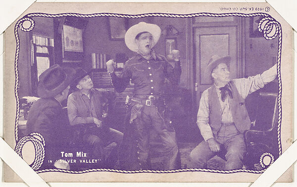 Tom Mix in "Silver Valley" from Western Stars -- Special Sets Exhibits series (W414), Exhibit Supply Company, Commercial color photolithograph 