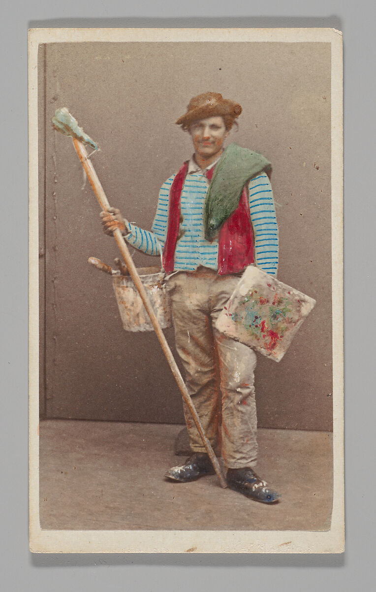 [Studio Portrait: Painter, Venice], Carlo Ponti (Italian, Milan 1820–1893 Venice), Albumen silver print with applied color 