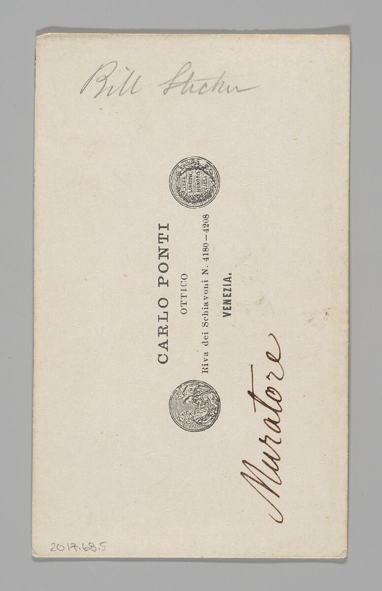 [Studio Portrait: Painter, Venice], Carlo Ponti (Italian, Milan 1820–1893 Venice), Albumen silver print with applied color