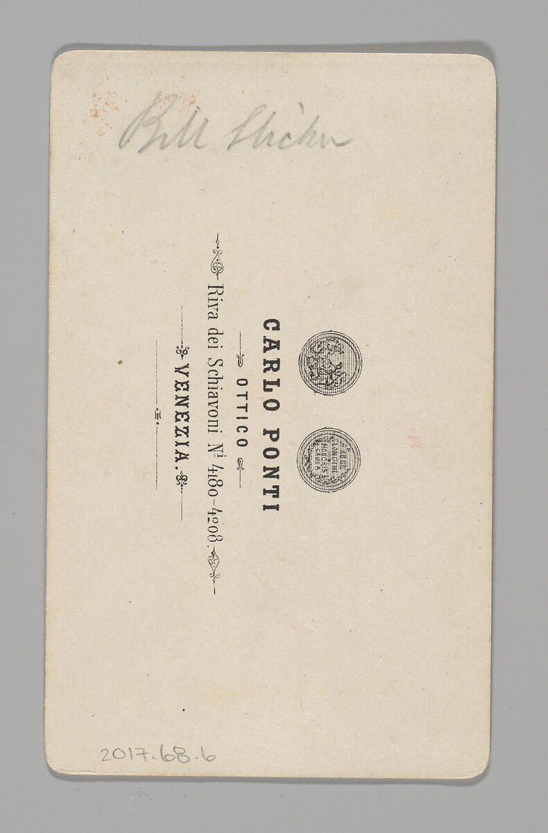 [Men Putting Up Broadsides, Venice], Carlo Ponti (Italian, Milan 1820–1893 Venice), Albumen silver print with applied color