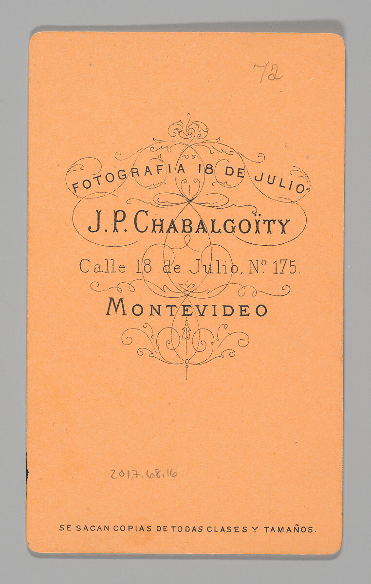 [Photo Collage: Musician Playing Flute], Juan Pedro Chabalgoity (Uruguayan, 1848–1909), Albumen silver print, lithograph
