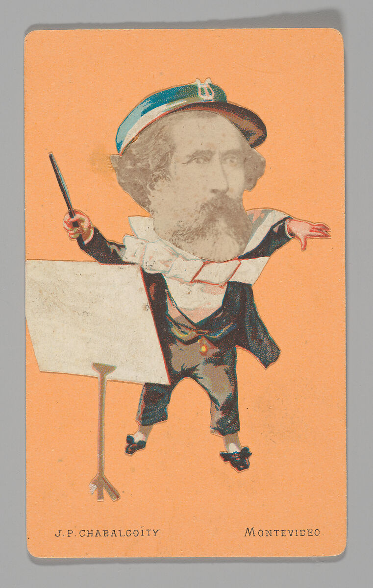 [Photo Collage: Musical Conductor], Juan Pedro Chabalgoity (Uruguayan, 1848–1909), Albumen silver print, lithograph 
