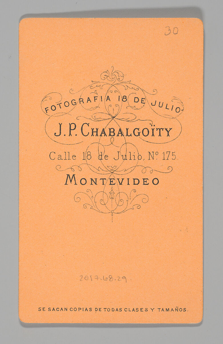 [Photo Collage: Man in Long Red Coat], Juan Pedro Chabalgoity (Uruguayan, 1848–1909), Albumen silver print, lithograph