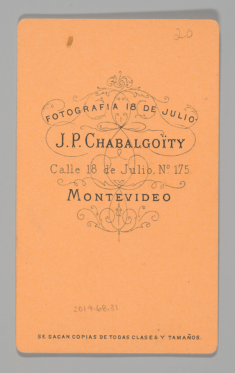 [Photo Collage: Cook at Charcoal Stove], Juan Pedro Chabalgoity (Uruguayan, 1848–1909), Albumen silver print, lithograph