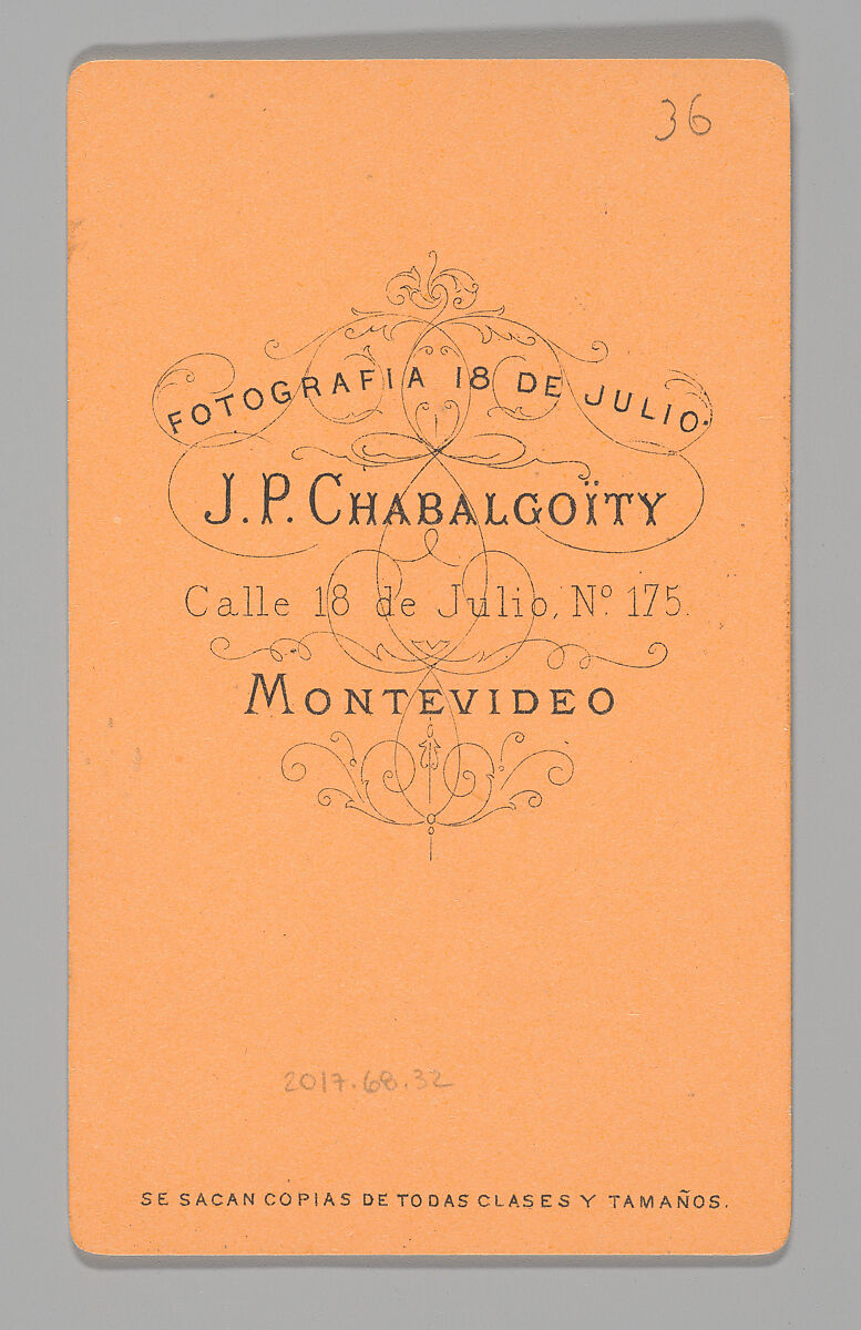 [Photo Collage: Man with Broom and Dustpan], Juan Pedro Chabalgoity (Uruguayan, 1848–1909), Albumen silver print, lithograph