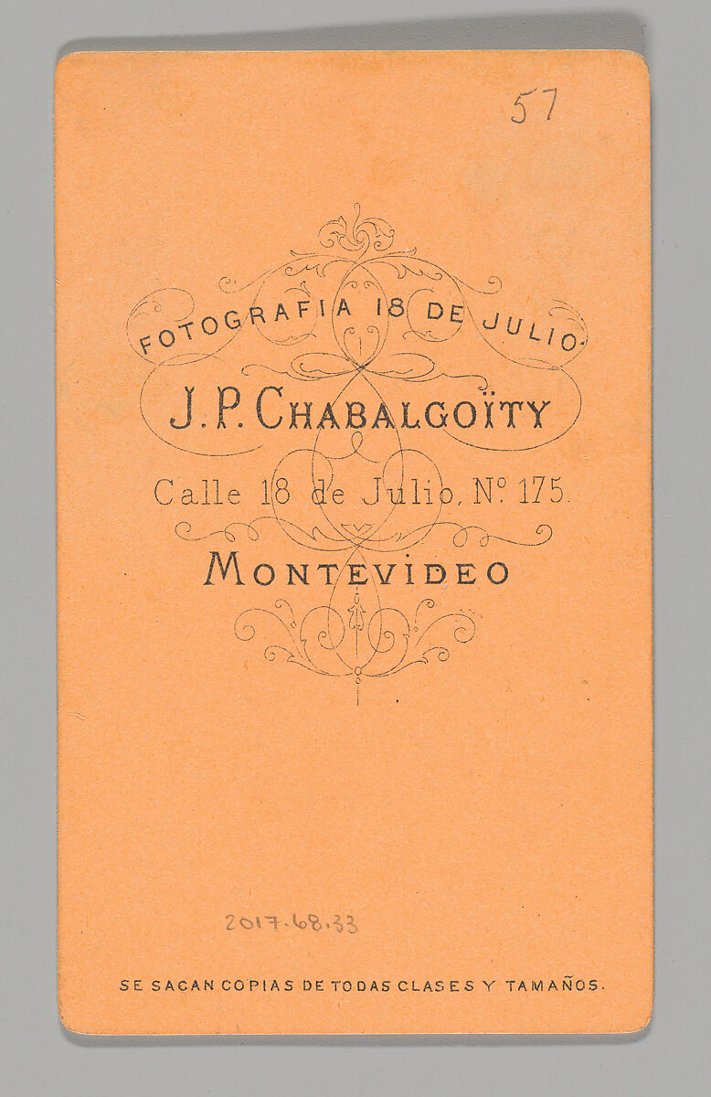 [Photo Collage: Woman on Ladder, Holding Spyglass with Man Holding Ladder, and Dog Standing on Hind Legs], Juan Pedro Chabalgoity (Uruguayan, 1848–1909), Albumen silver prints, lithographs