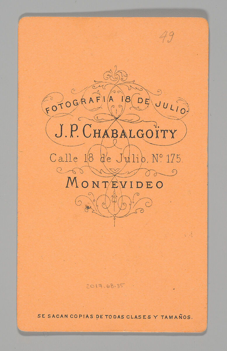 [Photo Collage: Man Carrying Umbrellas], Juan Pedro Chabalgoity (Uruguayan, 1848–1909), Albumen silver print, lithograph