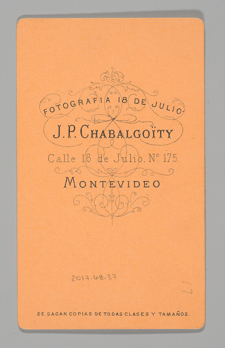 [Photo Collage: Dog Jumping at Man], Juan Pedro Chabalgoity (Uruguayan, 1848–1909), Albumen silver print, lithograph