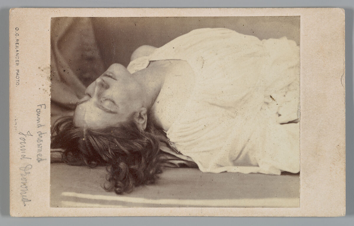 Found Drowned, Oscar Gustav Rejlander (British (born Sweden), 1813–1875), Albumen silver print 