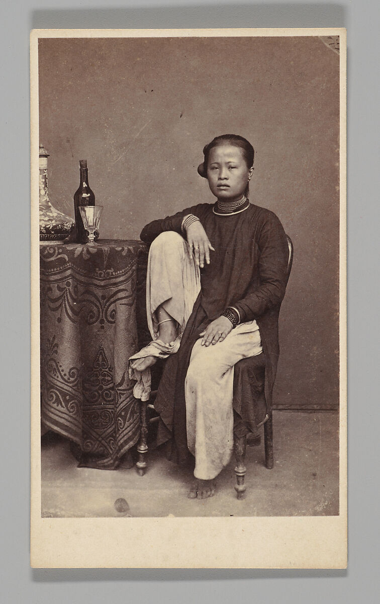 [Studio Portrait: Woman Seated Beside a Table, Singapore], G. R. Lambert &amp; Co. (German, active 1870s–80s), Albumen silver print 