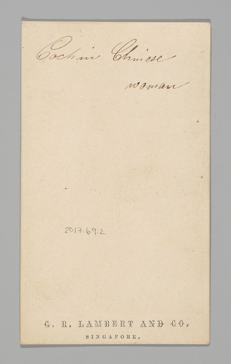 [Studio Portrait: Woman Seated Beside a Table, Singapore], G. R. Lambert &amp; Co. (German, active 1870s–80s), Albumen silver print