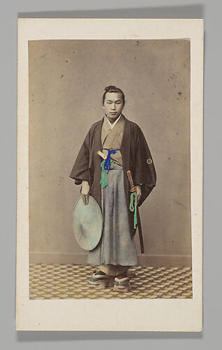 [Japanese Naval Officer]
[Studio Portrait: Japanese Man (Tateise Onogero) Standing Holding Hat and Sword]