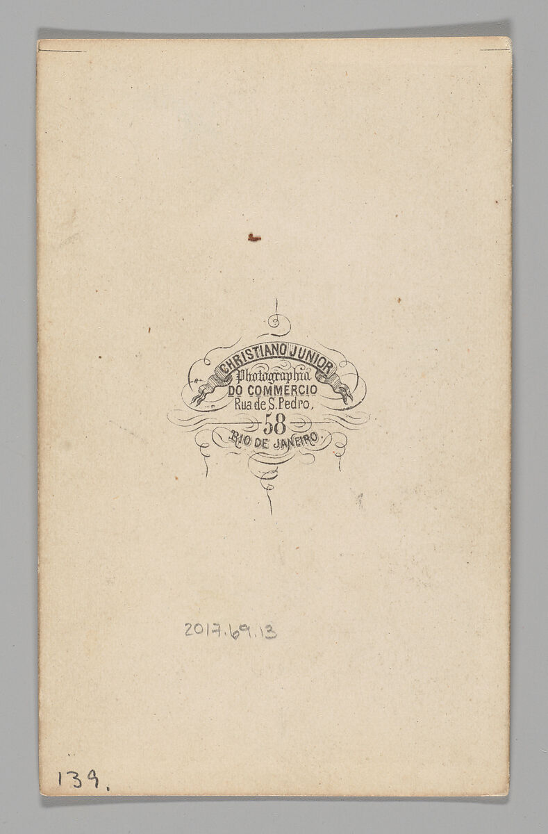 [Studio Portrait: Seated Woman and Standing Boy Street Vendors with Vegetable Baskets, Brazil], Christiano Junior (Portuguese, active Argentina, 1832–1902), Albumen silver print