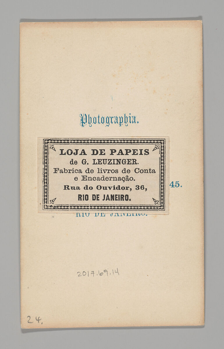 [Studio Portrait: Female and Male Street Vendors with Baskets on Head, Brazil], Christiano Junior (Portuguese, active Argentina, 1832–1902), Albumen silver print