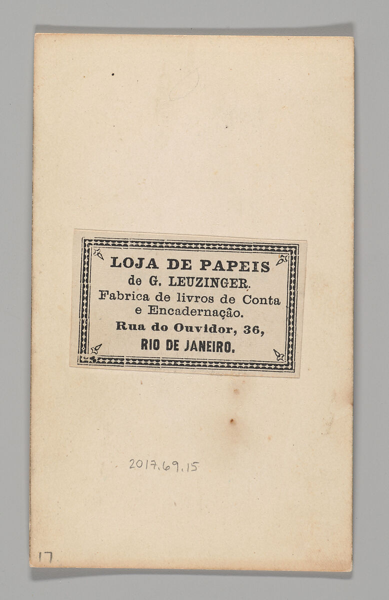 [Studio Portrait: Male Street Vendor Standing in Profile Holding Basket, Brazil], Christiano Junior (Portuguese, active Argentina, 1832–1902), Albumen silver print