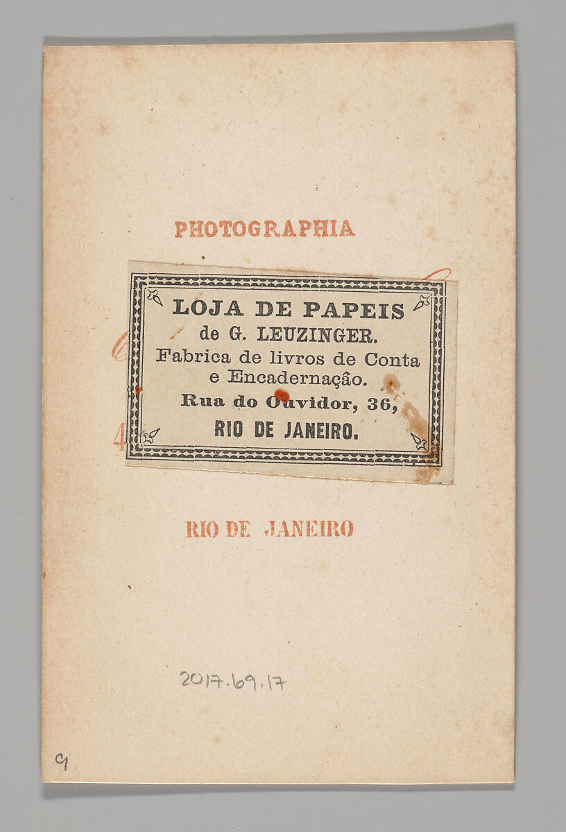 [Studio Portrait: Two Male Street Vendors in Profile with Baskets, Brazil], Christiano Junior (Portuguese, active Argentina, 1832–1902), Albumen silver print