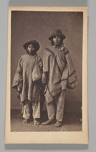 [Studio Portrait: Two Males Wearing Hats and Ponchos, Brazil]