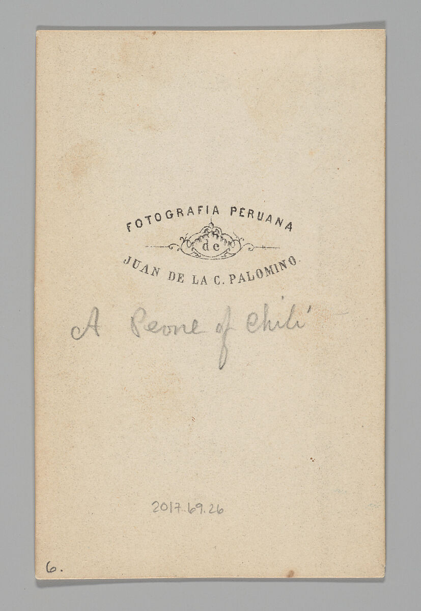 [Studio Portrait: Man Seated on Wooden Box ], Juan de la Cruz Palomino (Peruvian, active Chile, 1860s–1900s), Albumen silver print