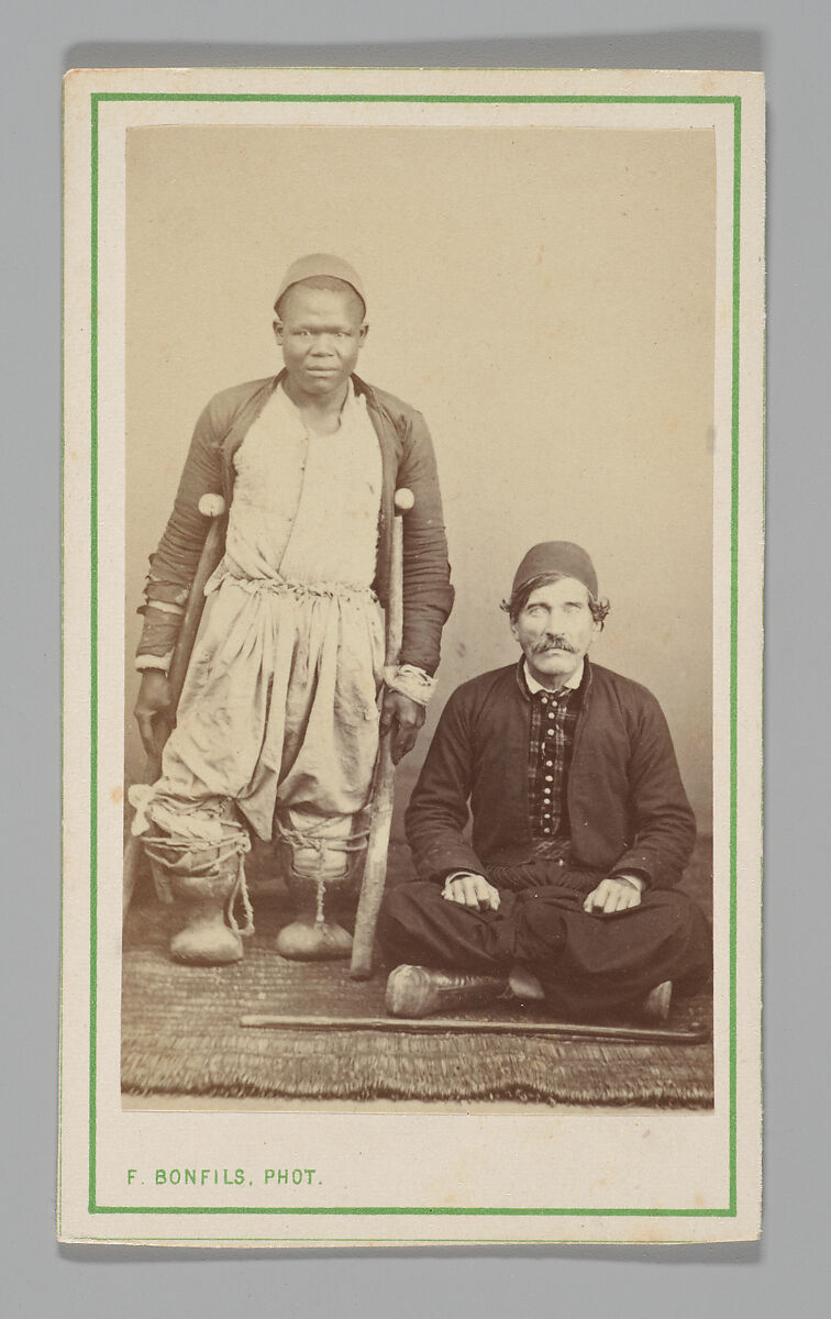 [Studio Portrait: Mahomedan Cripples, Beirut, Syria], Félix Bonfils (French, 1831–1885), Albumen silver print 