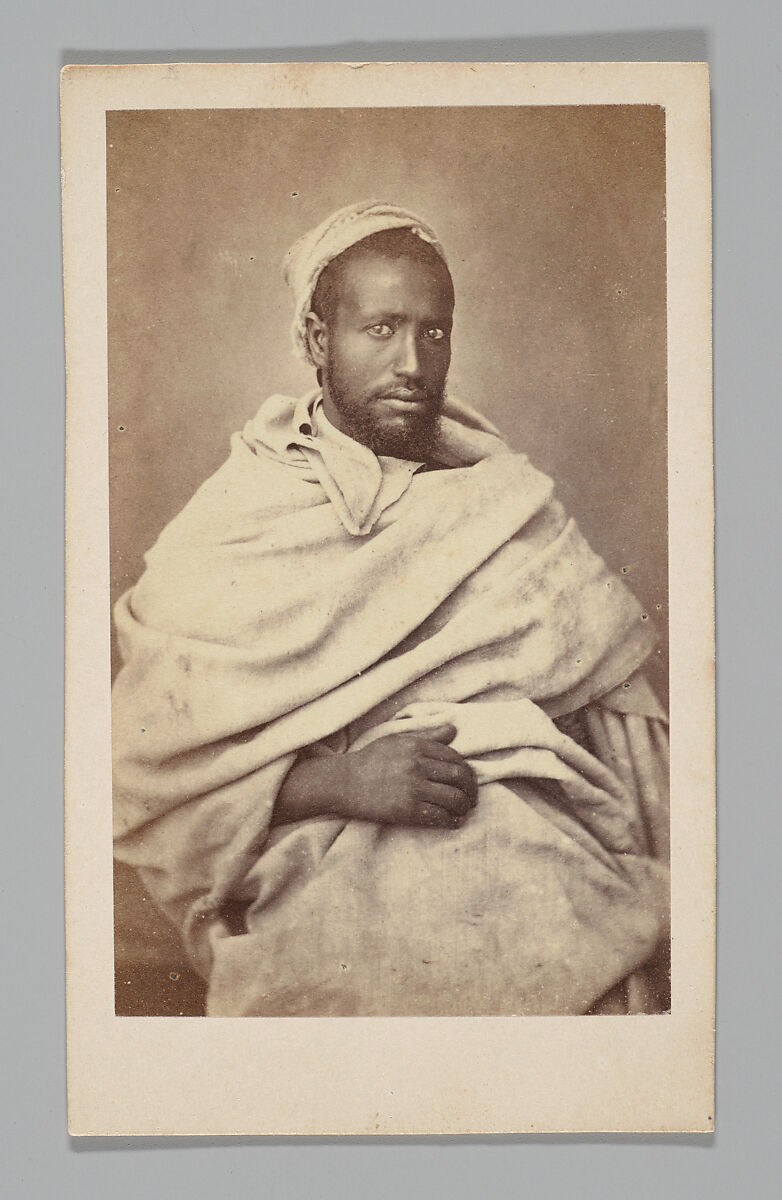 [Studio Portrait: Seated Man, Algeria], Unknown, Albumen silver print 