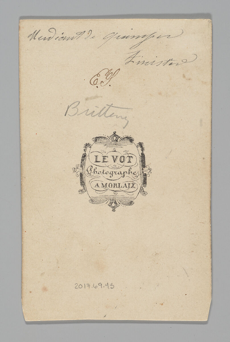 [Studio Portrait: Man with Walking Stick Begging (?)], Le Vot (French, active 1870s), Albumen silver print