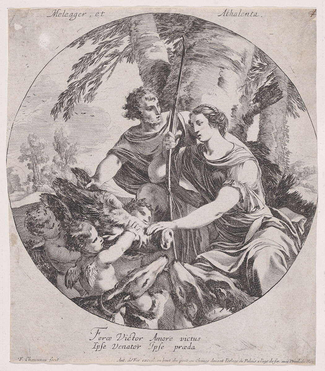 Meleager and Atalanta, François Chauveau (French, Paris 1613–1676 Paris), Etching and engraving 