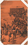 Band of Indians Burn Cowboy's Ranch from Indians and Western Historical Scenes series (W417), Exhibit Supply Company  American, Commercial color photolithograph