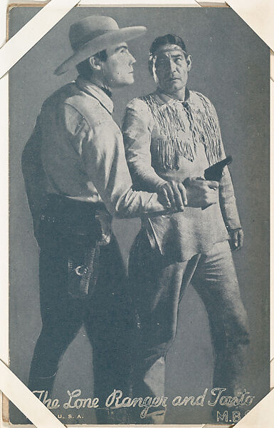 The Lone Ranger and Tonto from Western Stars or Scenes Exhibit Cards series (W412), Commercial color photolithograph 