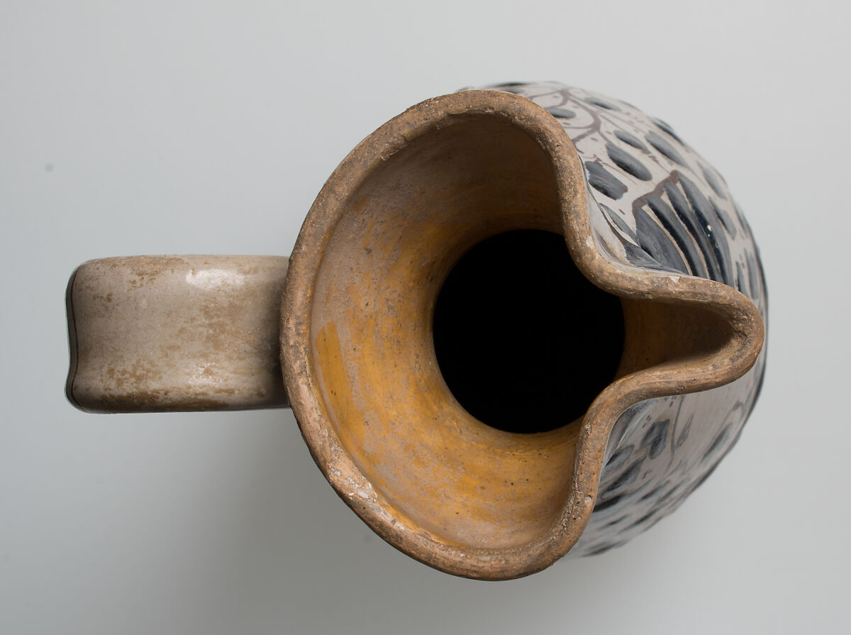 Jug with Finely-Dressed Woman, Tin-glazed earthenware, Central Italian