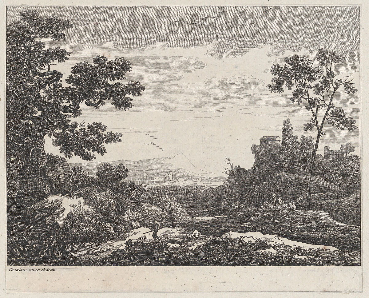 Landscape, Jean-Baptiste-Claude Chatelain (British, London (?) ca. 1710–1758 London), Etching 