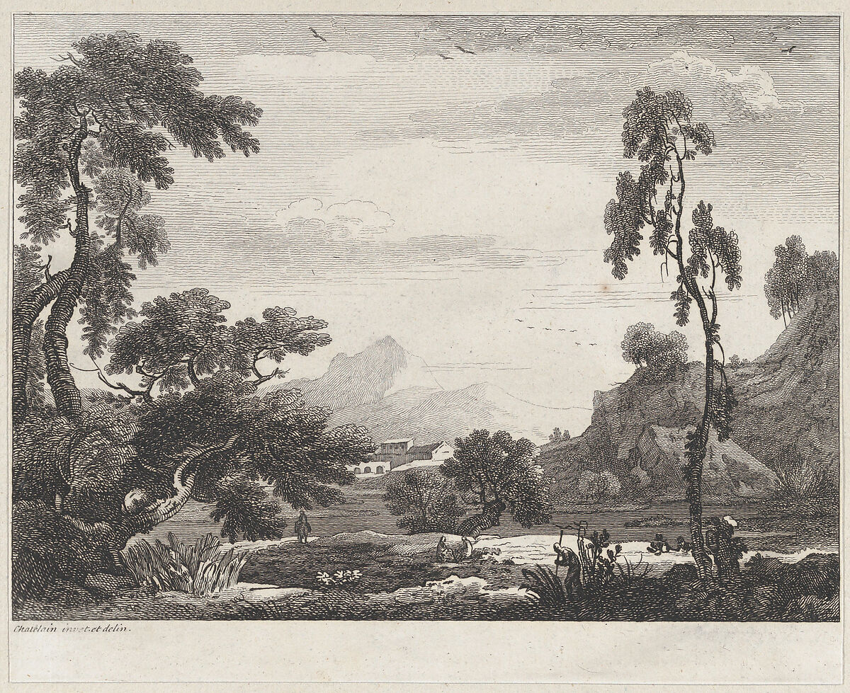 Landscape, Jean-Baptiste-Claude Chatelain (British, London (?) ca. 1710–1758 London), Etching 