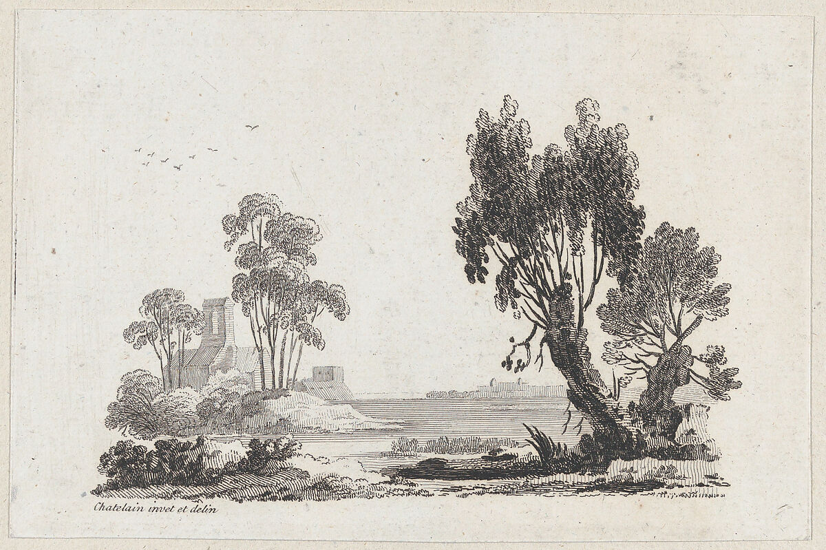 Landscape, Jean-Baptiste-Claude Chatelain (British, London (?) ca. 1710–1758 London), Etching 