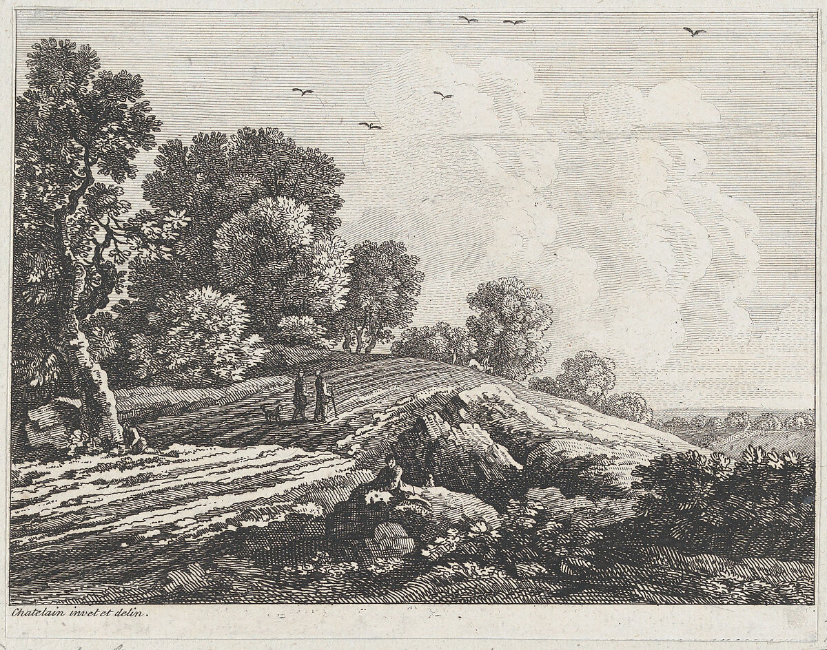 Landscape, Jean-Baptiste-Claude Chatelain (British, London (?) ca. 1710–1758 London), Etching 