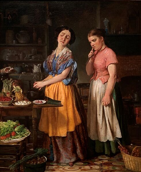 Young Wife: First Stew, Lilly Martin Spencer (1822–1902), Oil on canvas, American