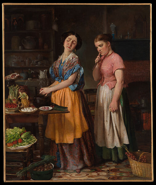 Young Wife: First Stew, Lilly Martin Spencer (1822–1902), Oil on canvas, American 