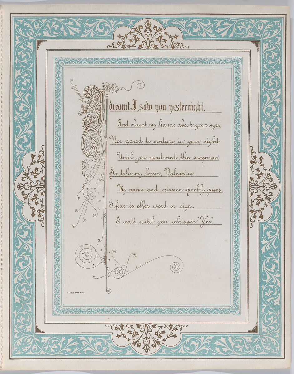 Valentine, Kate Greenaway (British, London 1846–1901 London), White card stock with gilding; chromolithography, gold lithography, openwork lace paper