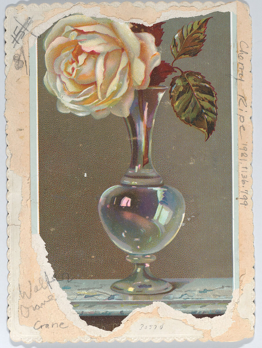 Valentine, Walter Crane (British, Liverpool 1845–1915 Horsham), White card stock with gilding; chromolithography, gold lithography