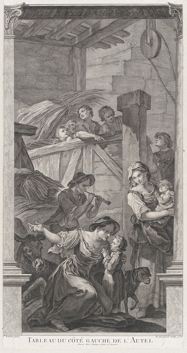 The Chapel of the Enfants-Trouvés in Paris: L'Adoration des bergers, Etienne Fessard (French, Paris 1714–1777 Paris), Etching and engraving 
