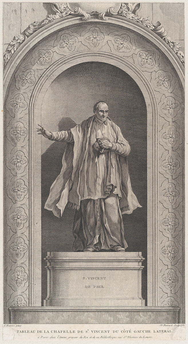 The Chapel of the Enfants-Trouvés in Paris: Saint Vincent de Paul, Etienne Fessard (French, Paris 1714–1777 Paris), Etching and engraving 