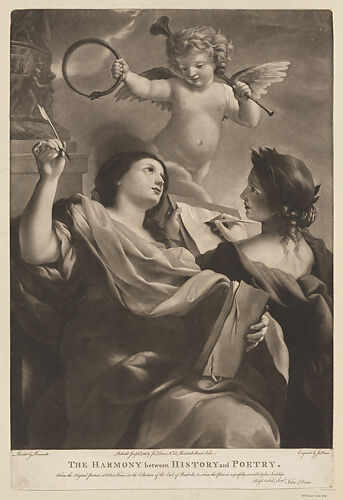 The Harmony between History and Poetry, a putto with instruments overhead