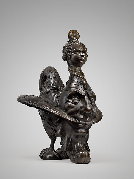 Aeolipile (Steamblower), Bronze with dark patina, silver, Southern German, Augsburg or Bohemian, Prague